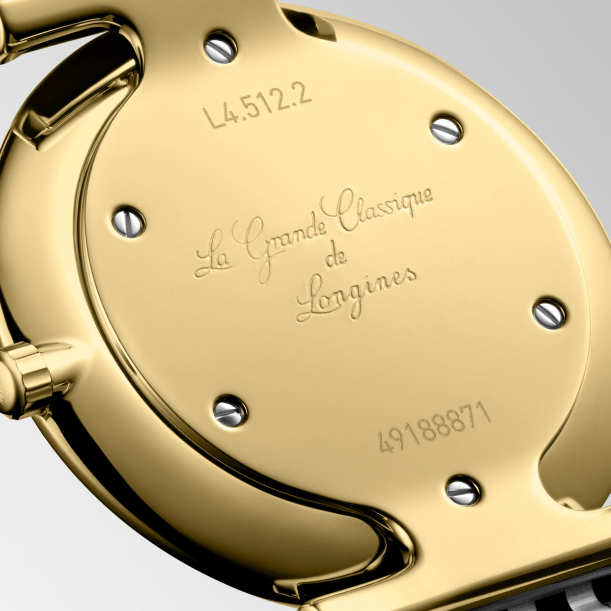 La Grande Classique De Longines 29.00 mm White mother-of-pearl Stainless steel and yellow PVD coating L4512287D L4.512.2.87.D back view