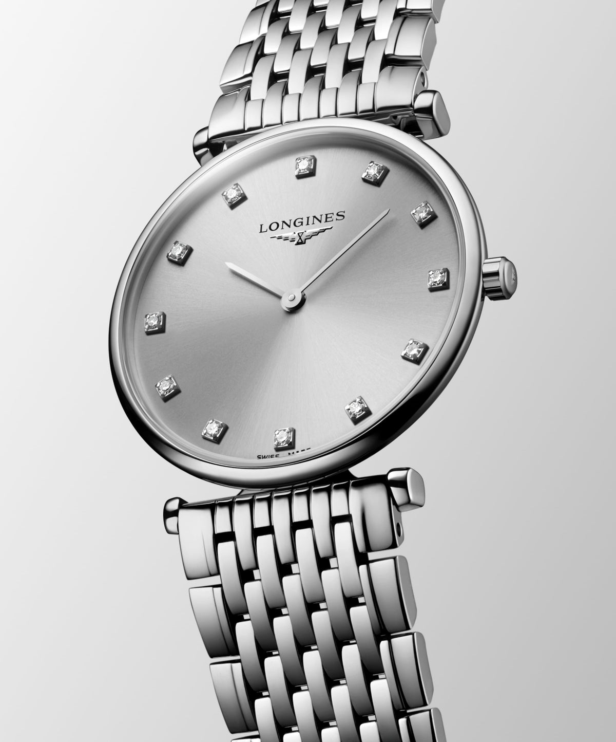 La Grande Classique De Longines 29.00 mm Grey Stainless steel L4512470C L4.512.4.70.C front and side view