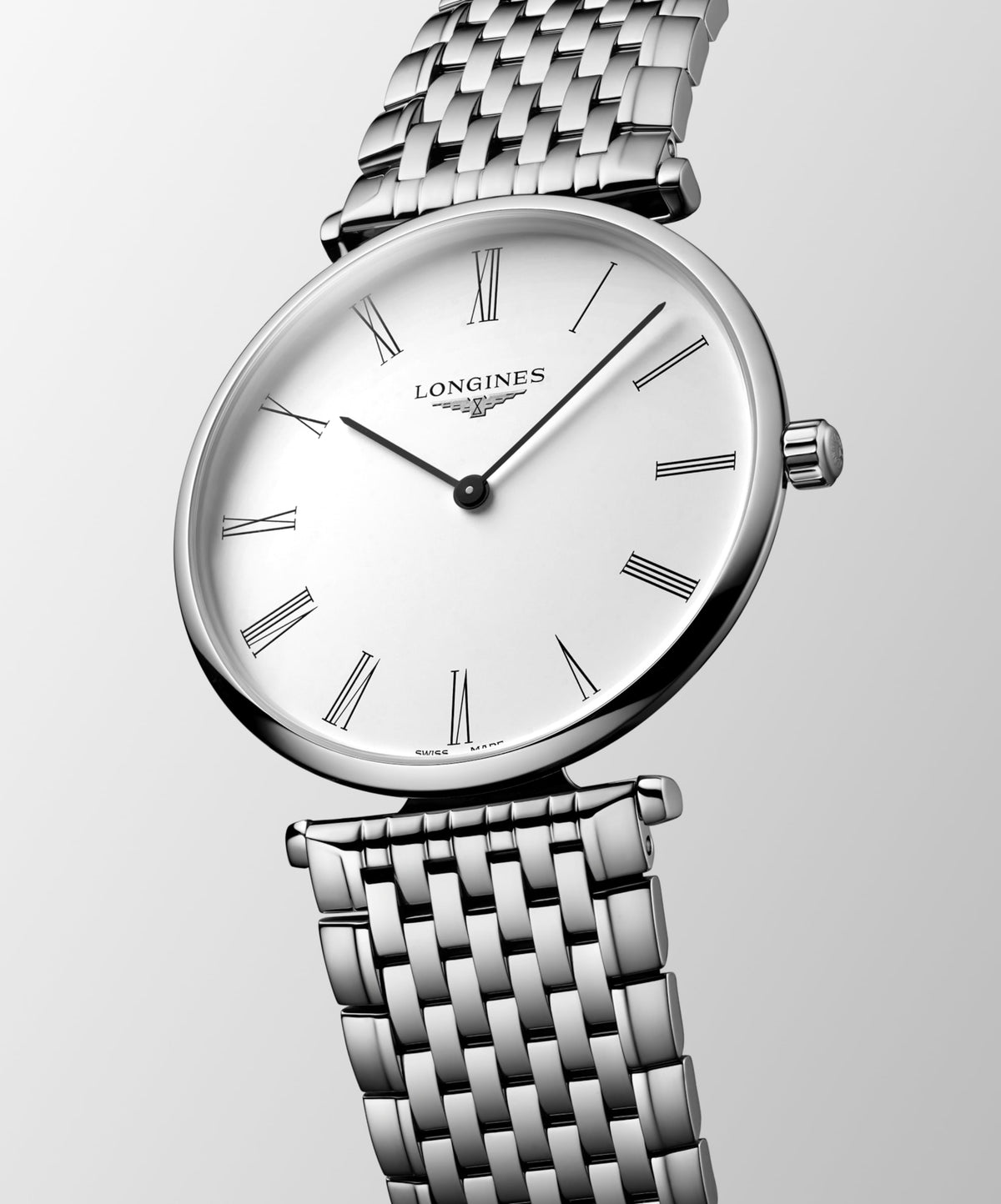 La Grande Classique De Longines 38.00 mm White Stainless steel L4866411C L4.866.4.11.C front and side view