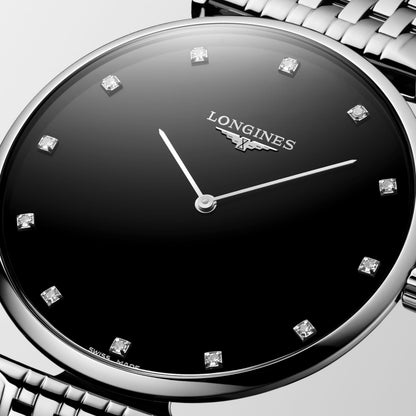 La Grande Classique De Longines 38.00 mm Black lacquered polished Stainless steel L4866458C L4.866.4.58.C detailed view