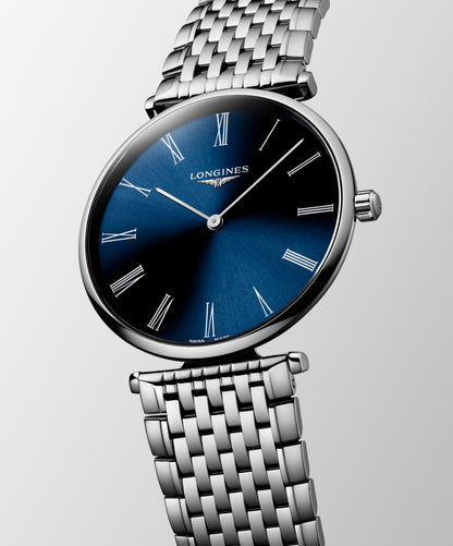 La Grande Classique De Longines 38.00 mm Sunray blue Stainless steel L4866494C L4.866.4.94.C front and side view