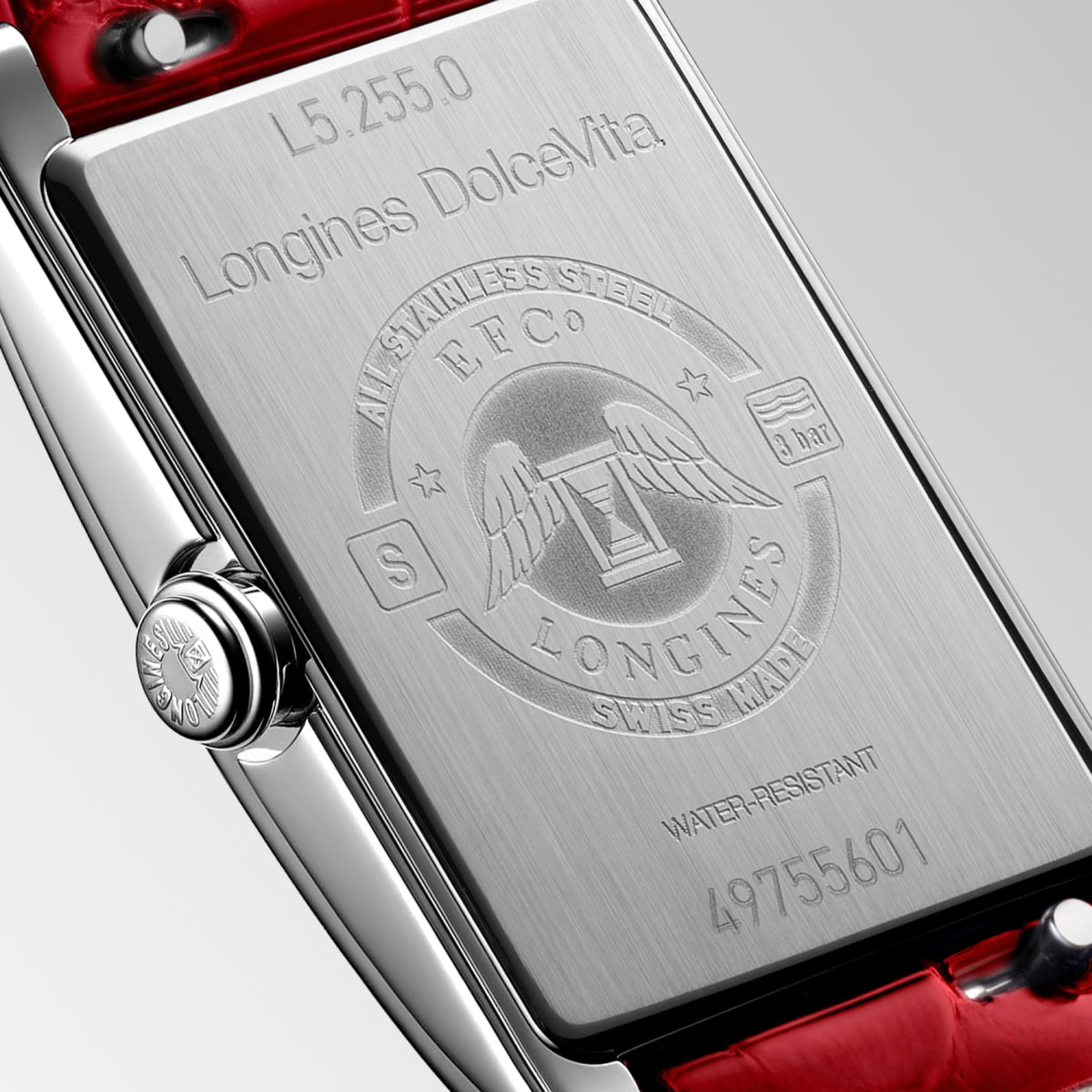 Longines Dolcevita 20.80 X 32.00 mm Silver "flinqué" Stainless steel L52550715 L5.255.0.71.5 back view