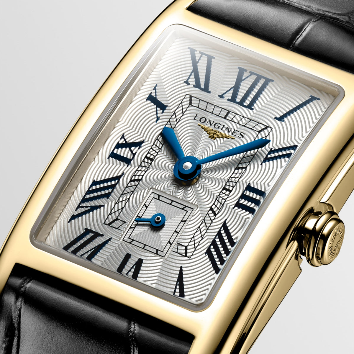 Longines Dolcevita 20.50 X 32.00 mm Silver "flinqué" 18 karat yellow gold L52556710 L5.255.6.71.0 detailed view