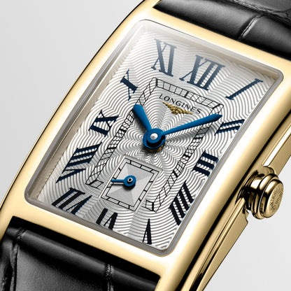 Longines Dolcevita 20.50 X 32.00 mm Silver "flinqué" 18 karat yellow gold L52556710 L5.255.6.71.0 detailed view