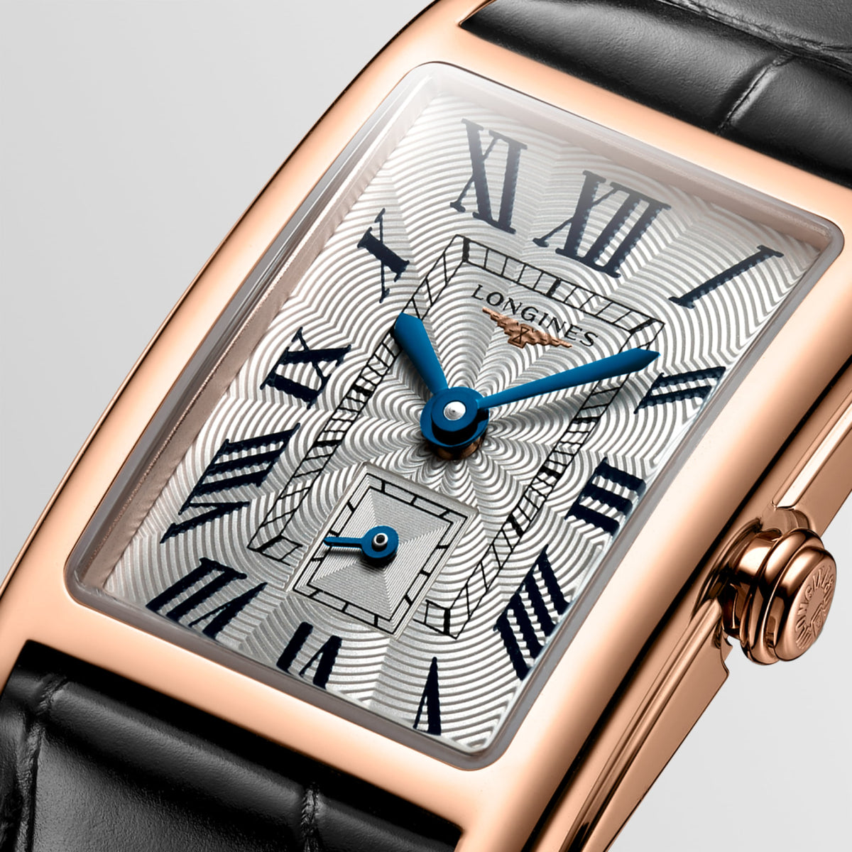Longines Dolcevita 20.50 X 32.00 mm Silver "flinqué" Rose gold 18 carats L52558710 L5.255.8.71.0 detailed view
