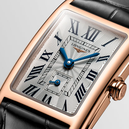 Longines Dolcevita 20.50 X 32.00 mm Silver "flinqué" Rose gold 18 carats L52558710 L5.255.8.71.0 detailed view