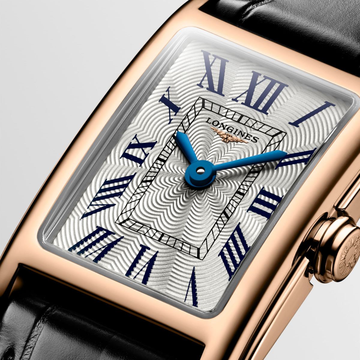 Longines Dolcevita 17.70 X 27.00 mm Silver "flinqué" Rose gold 18 carats L52588710 L5.258.8.71.0 detailed view