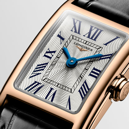 Longines Dolcevita 17.70 X 27.00 mm Silver "flinqué" Rose gold 18 carats L52588710 L5.258.8.71.0 detailed view