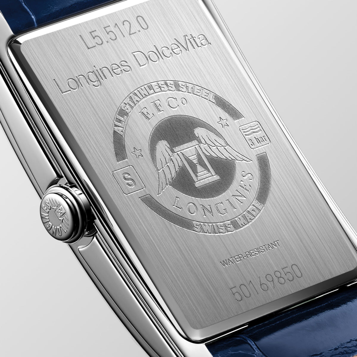 Longines Dolcevita 23.30 X 37.00 mm Silver "flinqué" Stainless steel L55120717 L5.512.0.71.7 back view