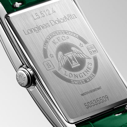 Longines Dolcevita 23.30 X 37.00 mm Silver "flinqué" Stainless steel L5512471A L5.512.4.71.A front and side view