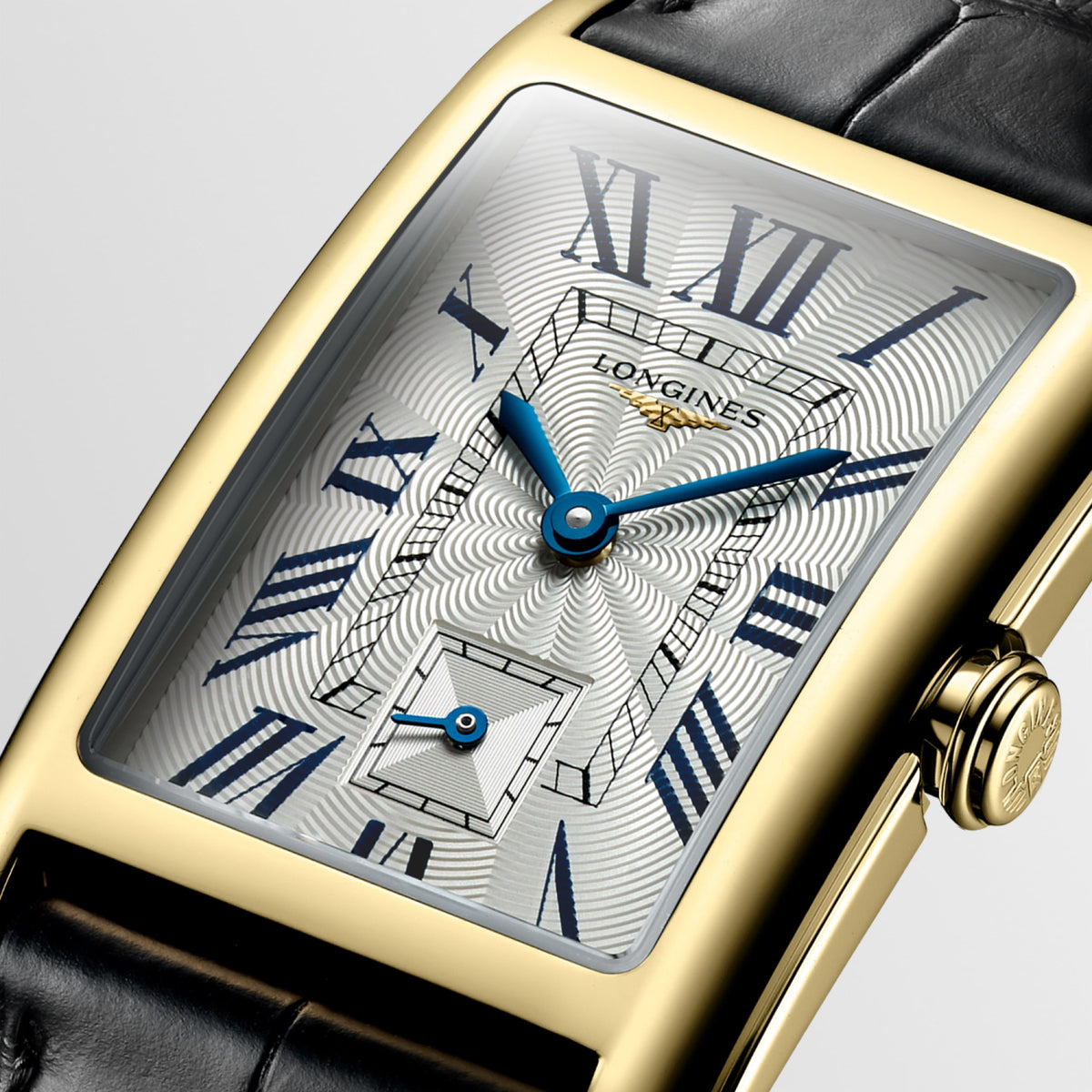 Longines Dolcevita 23.00 X 37.00 mm Silver "flinqué" 18 karat yellow gold L55126710 L5.512.6.71.0 detailed view