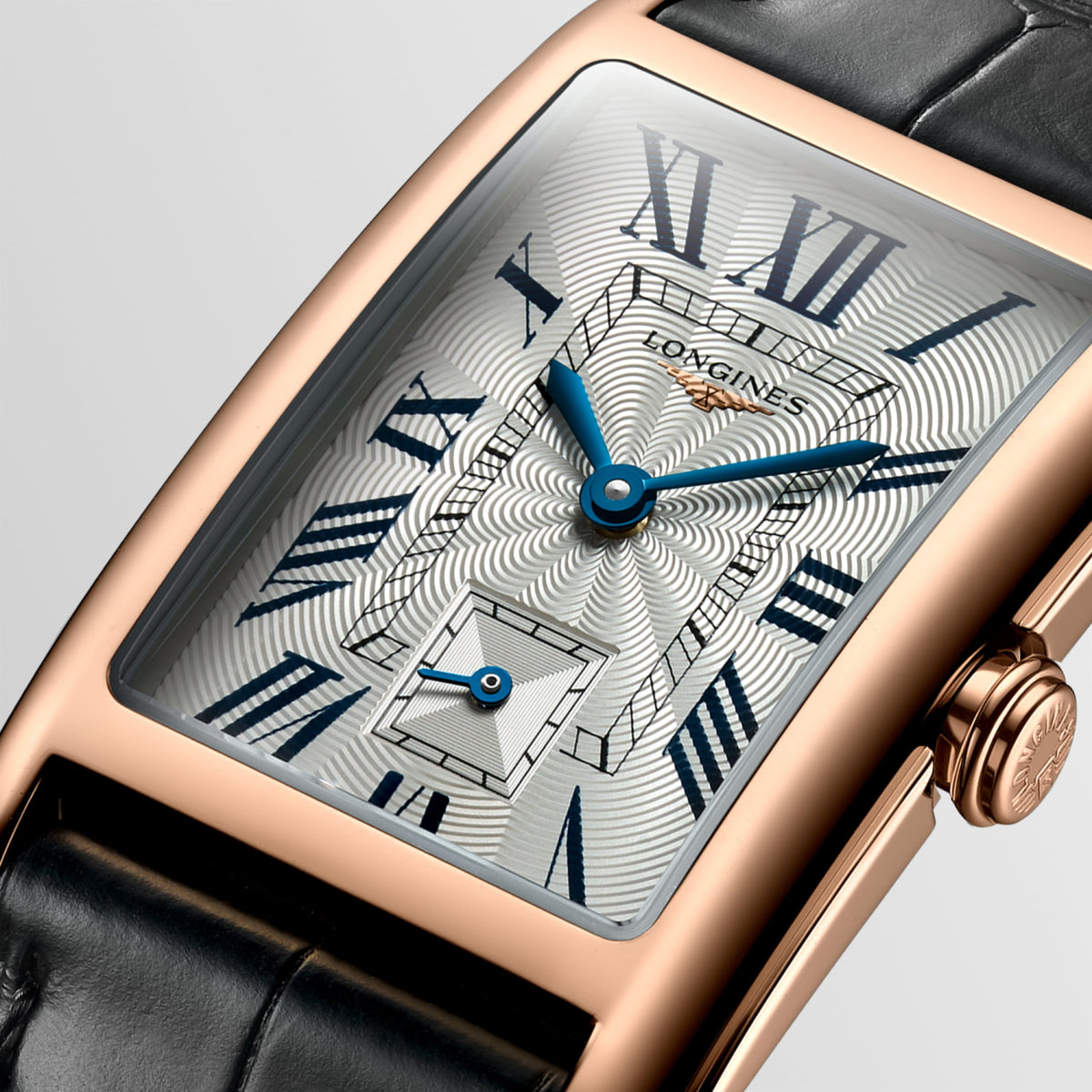 Longines Dolcevita 23.00 X 37.00 mm Silver "flinqué" Rose gold 18 carats L55128710 L5.512.8.71.0 detailed view