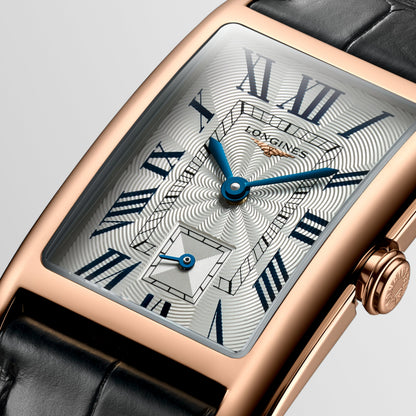 Longines Dolcevita 23.00 X 37.00 mm Silver "flinqué" Rose gold 18 carats L55128710 L5.512.8.71.0 detailed view