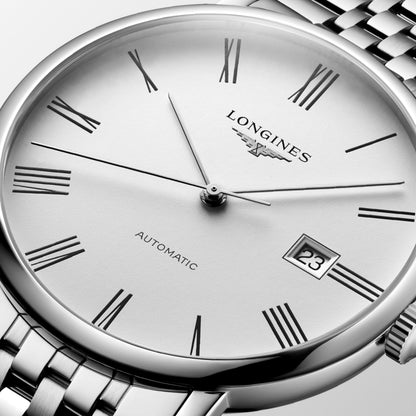 Longines Elegant Collection 41.00 mm White matt Stainless steel L49114116 L4.911.4.11.6 detailed view