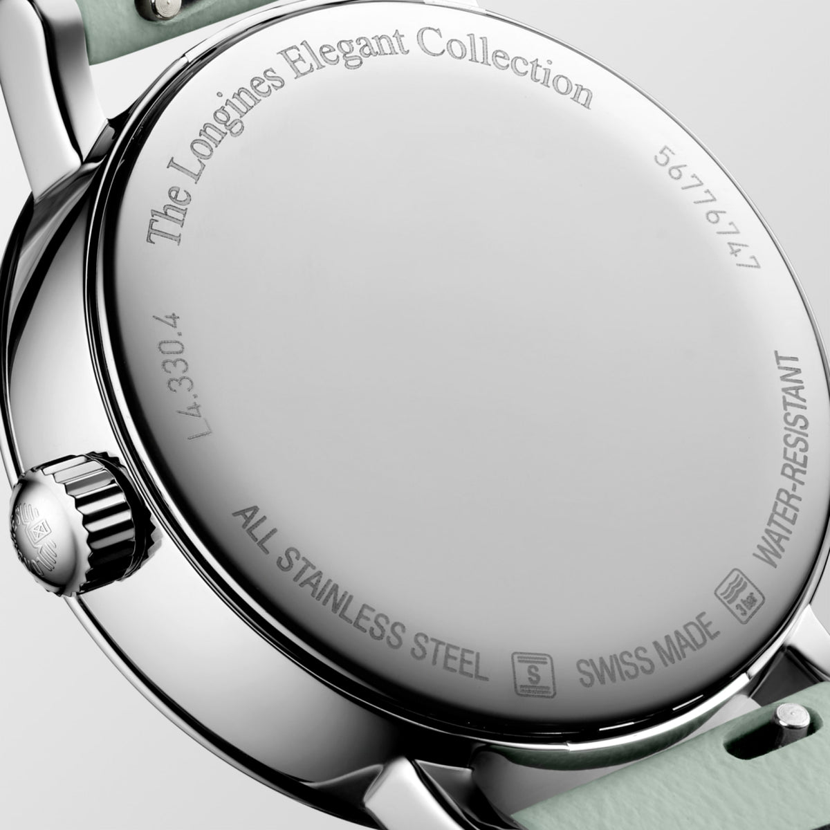 Longines Elegant Collection Moonphase 30.00 mm White matt Stainless steel L43304110 L4.330.4.11.0 back view