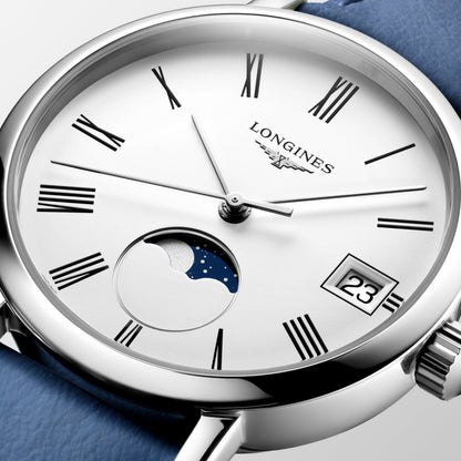 Longines Elegant Collection Moonphase 30.00 mm White matt Stainless steel L43304112 L4.330.4.11.2 detailed view