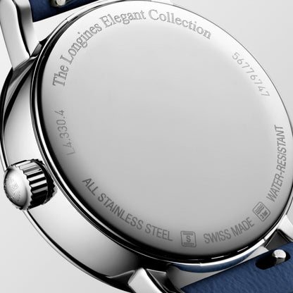 Longines Elegant Collection Moonphase 30.00 mm White matt Stainless steel L43304112 L4.330.4.11.2 back view