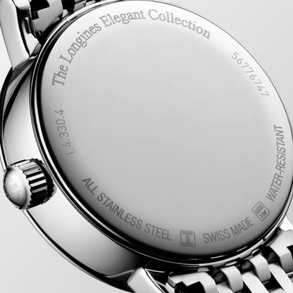 Longines Elegant Collection Moonphase 30.00 mm White matt Stainless steel L43304116 L4.330.4.11.6 back view