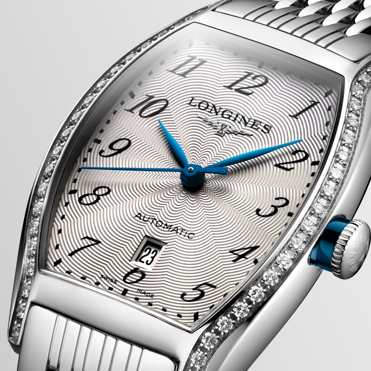 Longines Evidenza 26.00 X 30.60 mm Silver "flinqué" Stainless steel L21420706 L2.142.0.70.6 detailed view