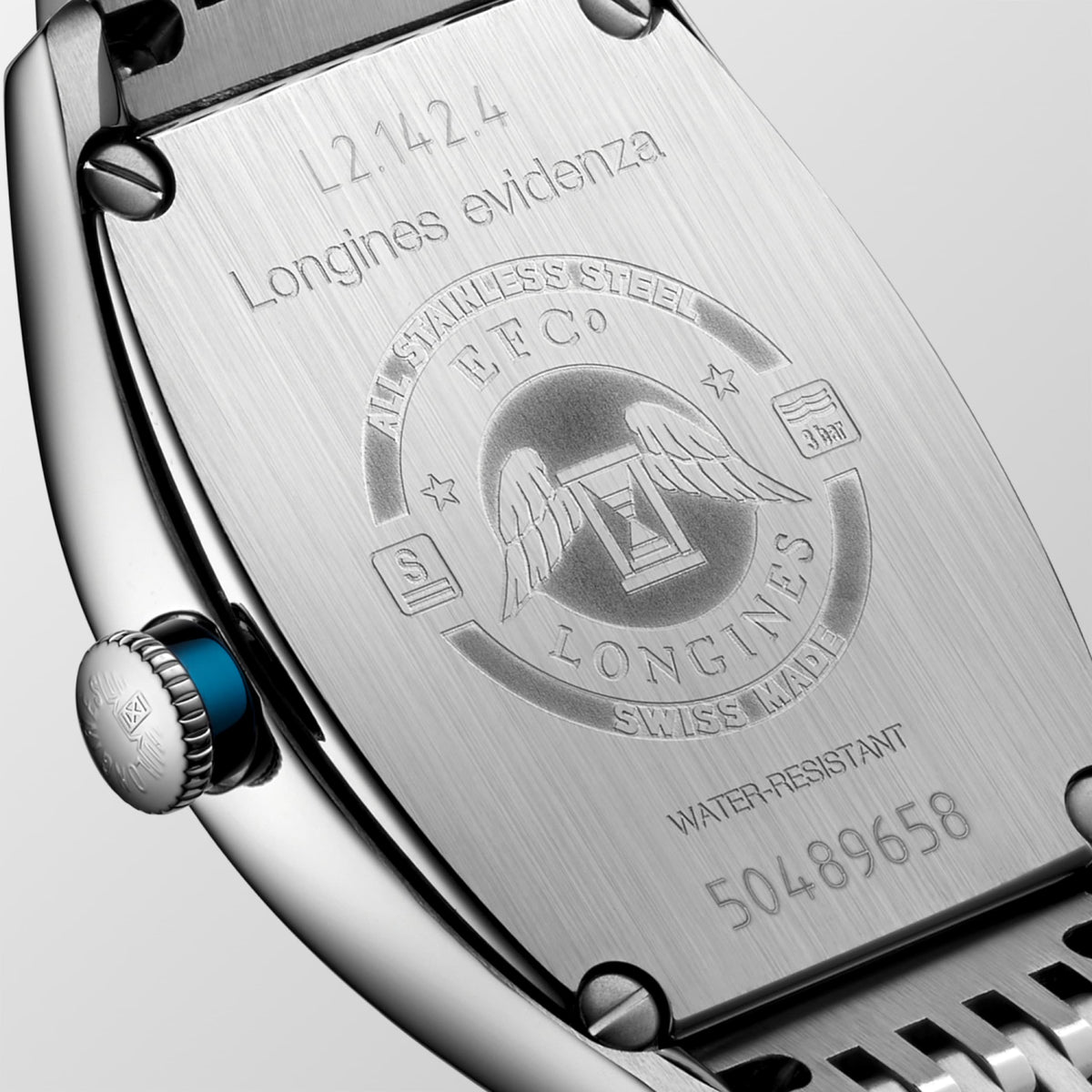 Longines Evidenza 26.00 X 30.60 mm Opaline Ivory Stainless steel L21424706 L2.142.4.70.6 back view