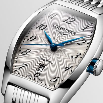 Longines Evidenza 26.00 X 30.60 mm Silver "flinqué" Stainless steel L21424736 L2.142.4.73.6 detailed view