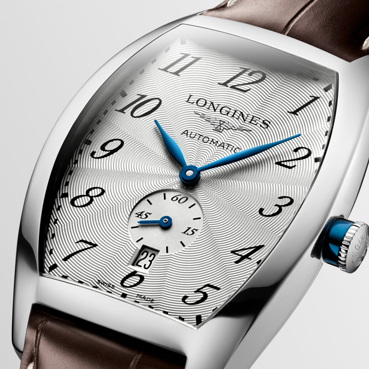 Longines Evidenza 33.10 X 38.75 mm Silver "flinqué" Stainless steel L26424734 L2.642.4.73.4 detailed view