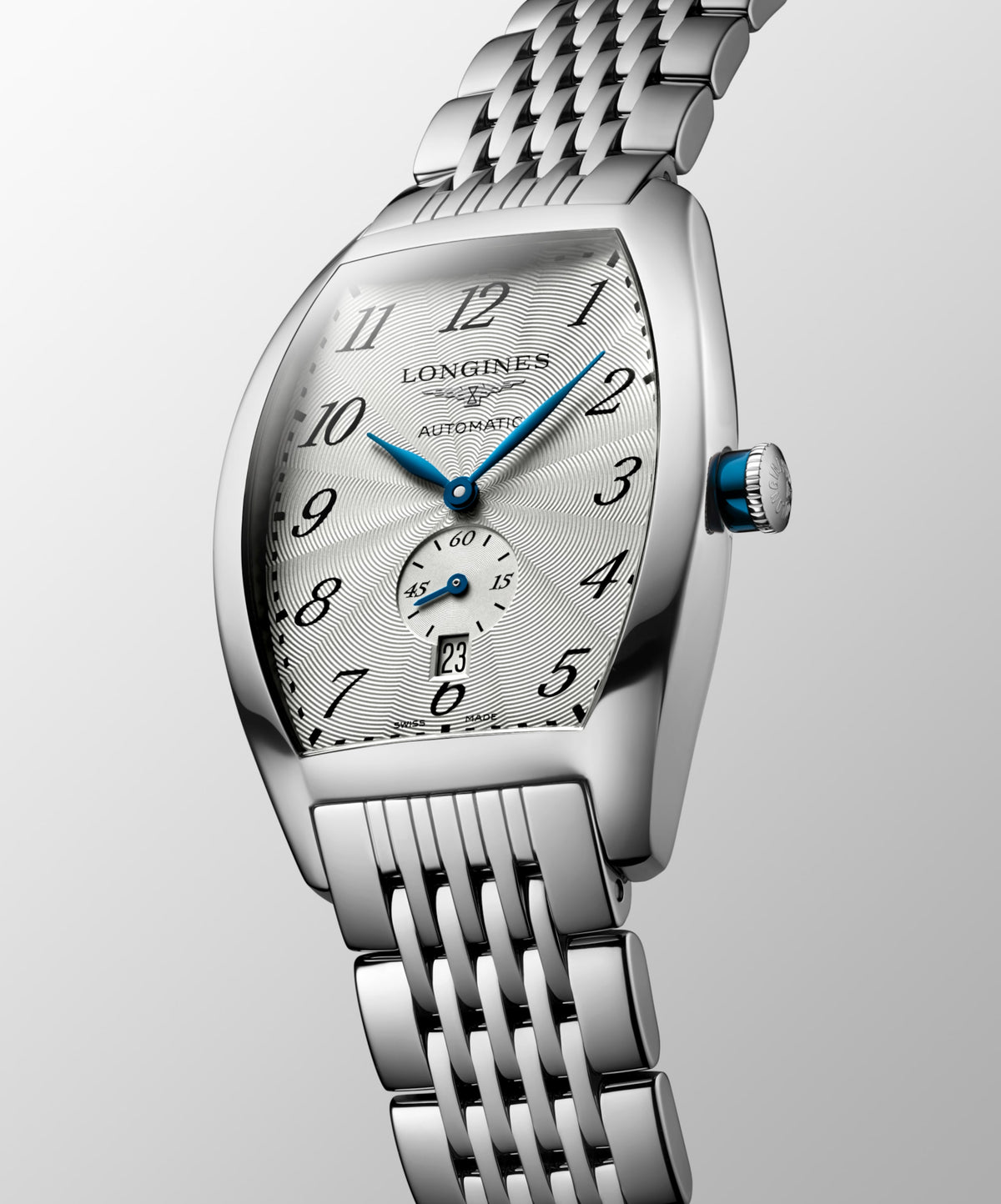 Longines Evidenza 33.10 X 38.75 mm Silver "flinqué" Stainless steel L26424736 L2.642.4.73.6 back view
