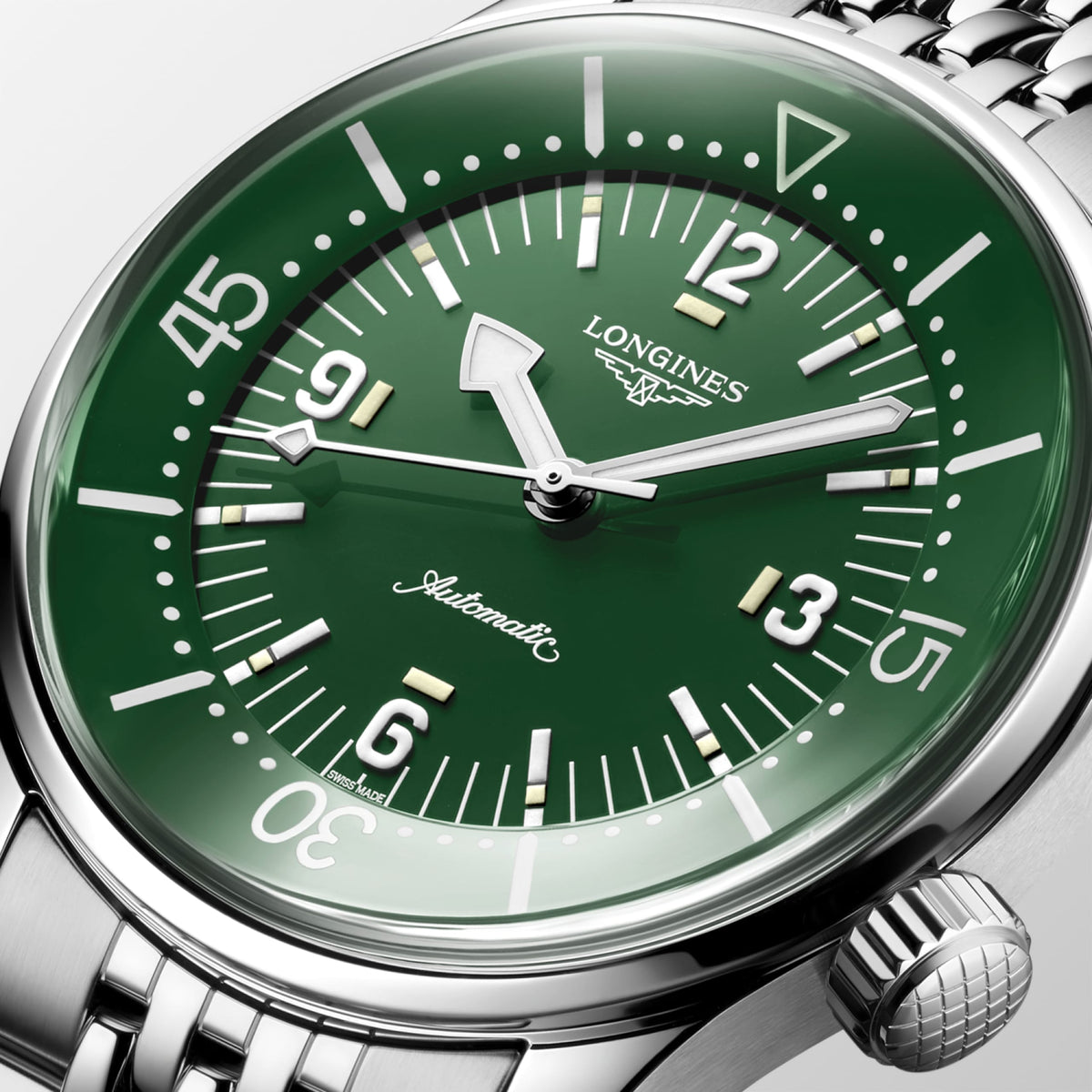 Longines Legend Diver 39.00 mm Green lacquered polished Stainless steel L37644066 L3.764.4.06.6 detailed view