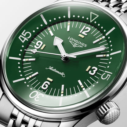 Longines Legend Diver 39.00 mm Green lacquered polished Stainless steel L37644066 L3.764.4.06.6 detailed view