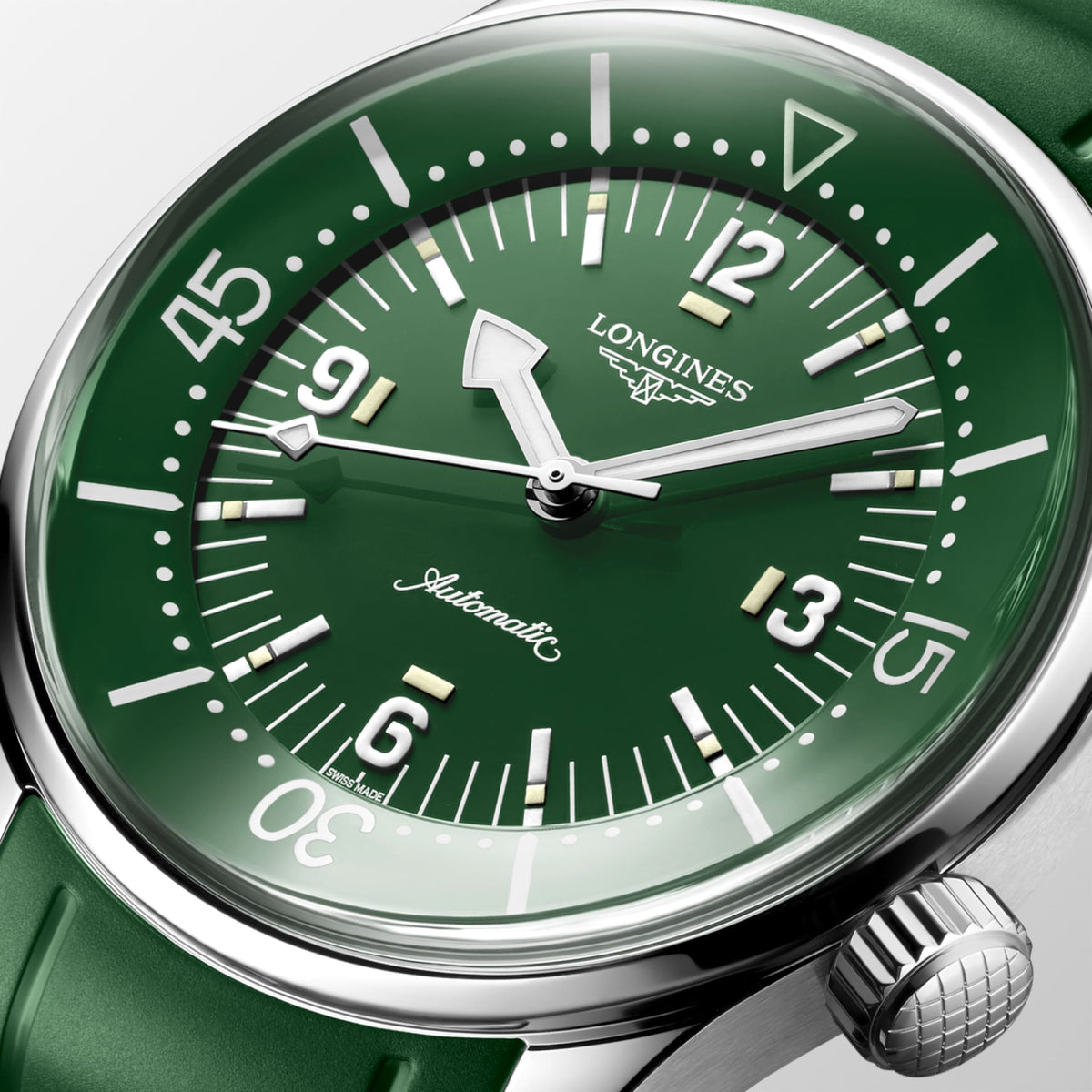 Longines Legend Diver 39.00 mm Green lacquered polished Stainless steel L37644069 L3.764.4.06.9 detailed view
