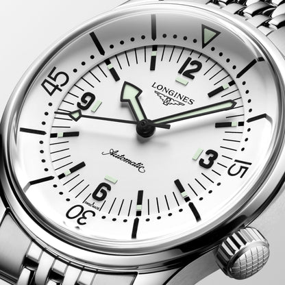 Longines Legend Diver 39.00 mm White matt Stainless steel L37644166 L3.764.4.16.6 detailed view