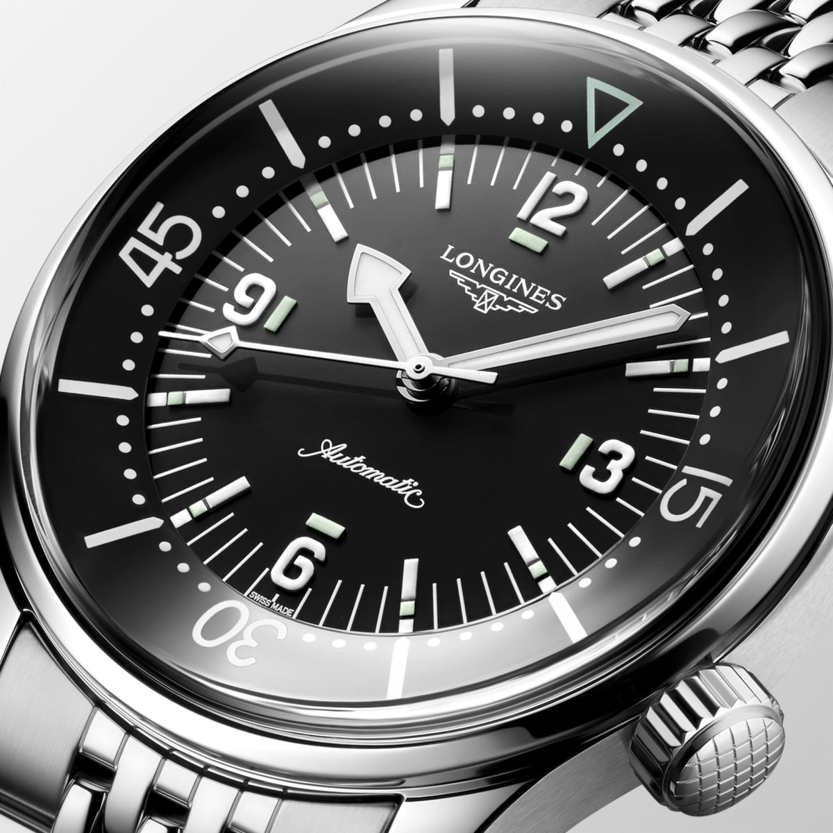 Longines Legend Diver 39.00 mm Black lacquered polished Stainless steel L37644507 L3.764.4.50.7 detailed view