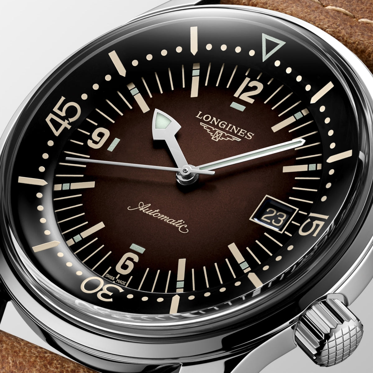 Longines Legend Diver 42.00 mm Brown Stainless steel L37744602 L3.774.4.60.2 detailed view
