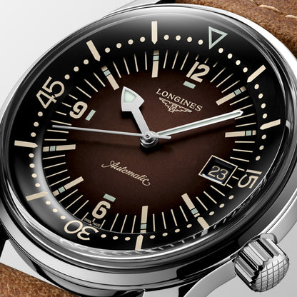 Longines Legend Diver 42.00 mm Brown Stainless steel L37744602 L3.774.4.60.2 detailed view