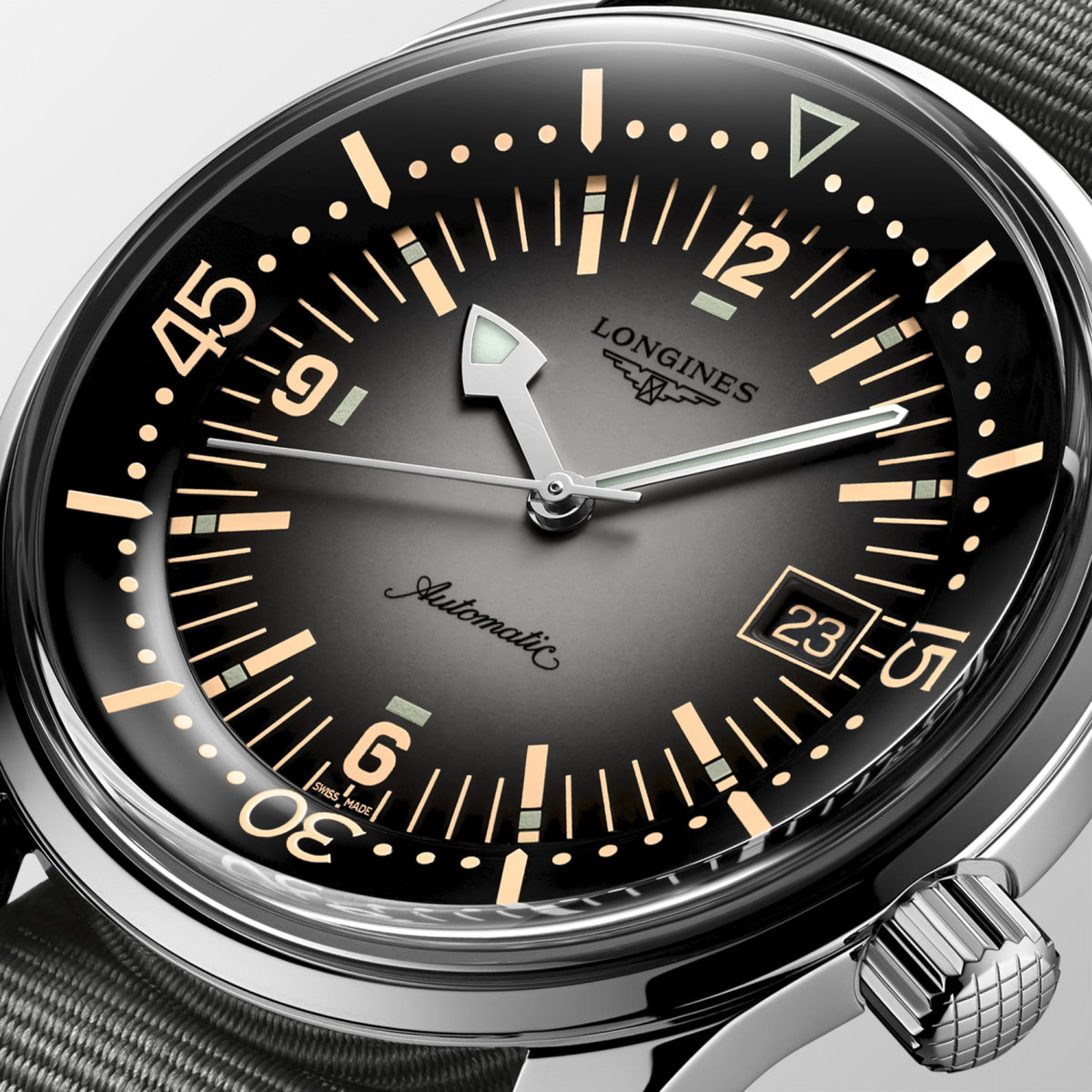 Longines Legend Diver 42.00 mm Grey Stainless steel L37744702 L3.774.4.70.2 detailed view