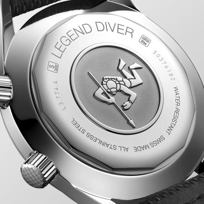 Longines Legend Diver 42.00 mm Blue Stainless steel L37744902 L3.774.4.90.2 front and side view