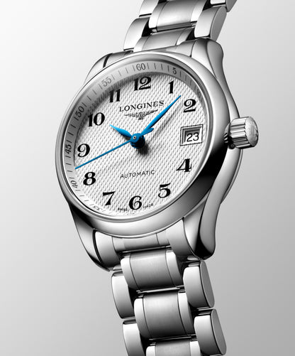 Longines Master Collection Silver "barleycorn" dial. Stainless steel 25.50 mm L21284786 L2.128.4.78.6 back view