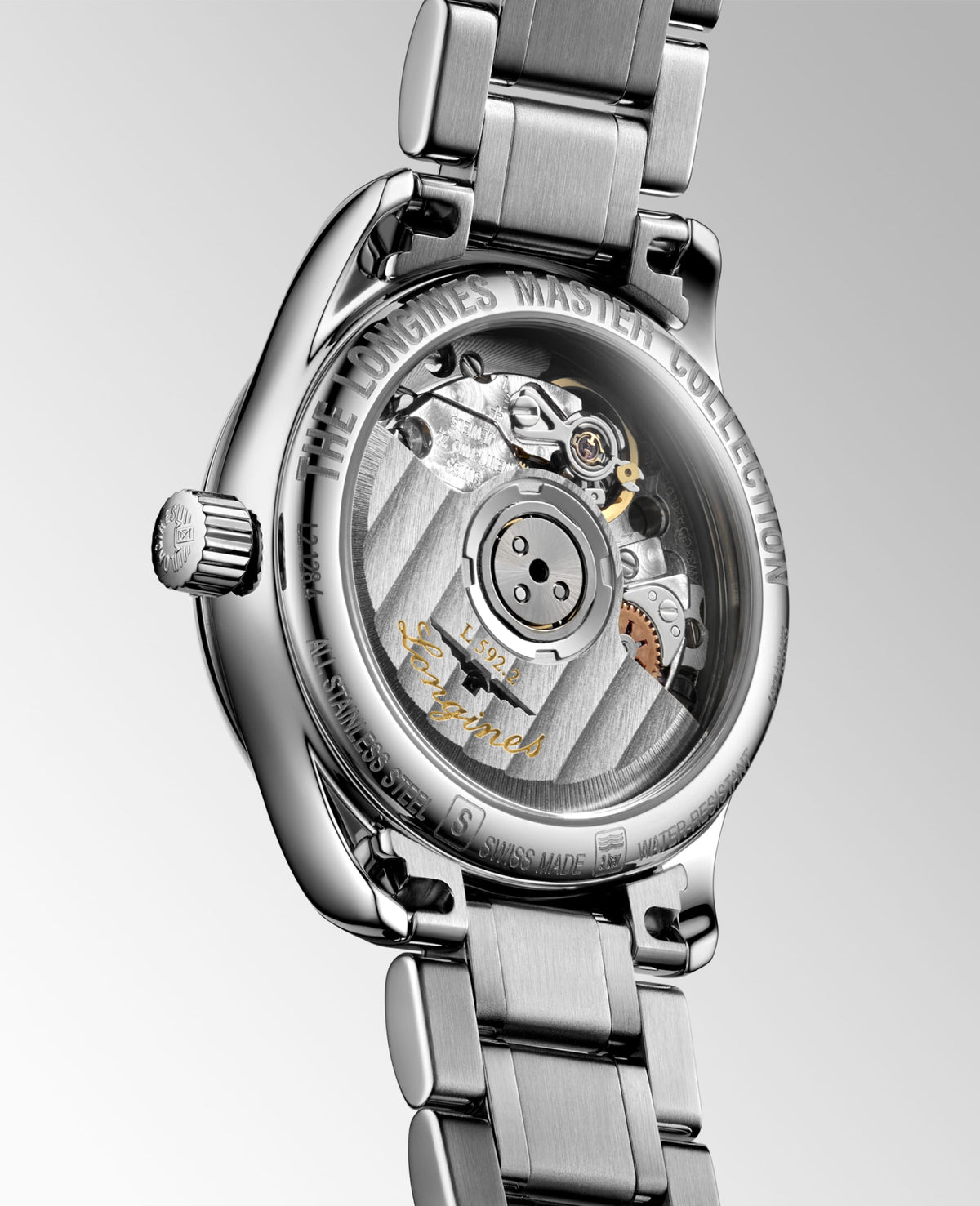 Longines Master Collection Sunray blue dial. Stainless steel 25.50 mm L21284976 L2.128.4.97.6 side and front view
