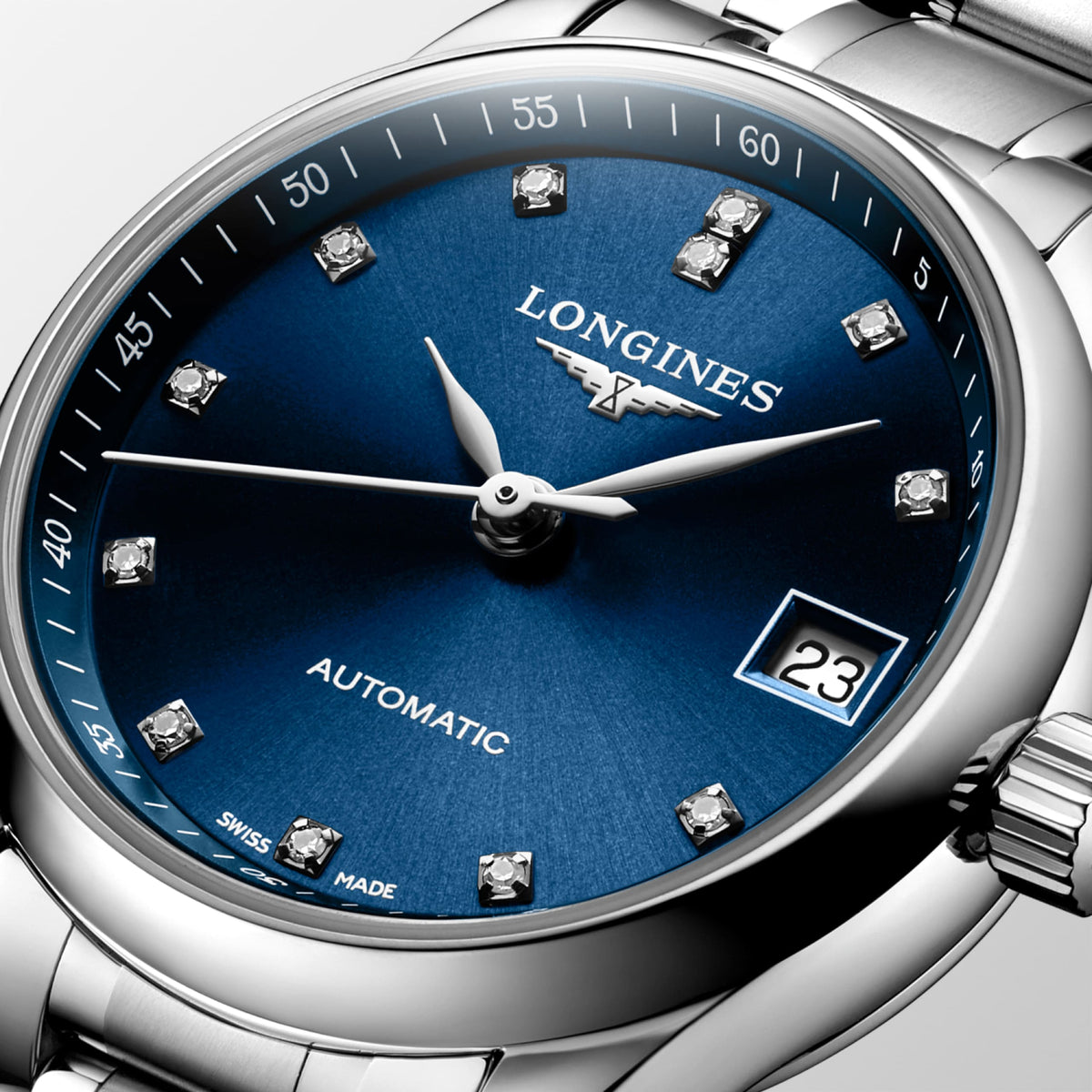 Longines Master Collection Sunray blue dial. Stainless steel 25.50 mm L21284976 L2.128.4.97.6 detailed view)