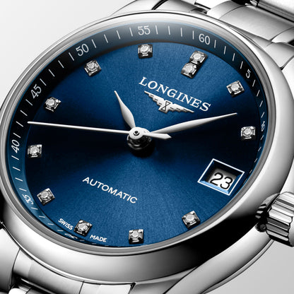 Longines Master Collection Sunray blue dial. Stainless steel 25.50 mm L21284976 L2.128.4.97.6 detailed view)