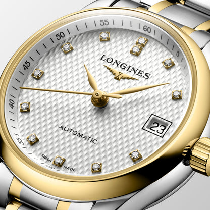 Longines Master Collection Silver "barleycorn" dial. Stainless steel and 18 karat yellow gold 25.50 mm L21285777 L2.128.5.77.7 detailed view)