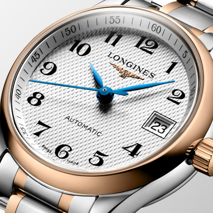 Longines Master Collection Silver "barleycorn" dial. Stainless steel and rose gold 18 carats 25.50 mm L21285797 L2.128.5.79.7 detailed view)