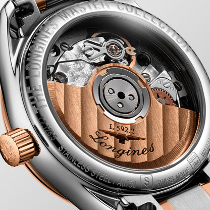 Longines Master Collection White mother-of-pearl dial. Stainless steel and rose gold 18 carats 25.50 mm L21285897 L2.128.5.89.7 back view