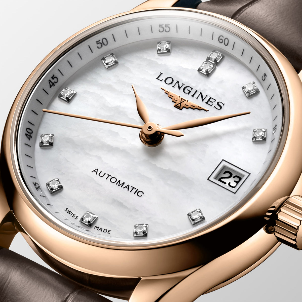 Longines Master Collection White mother-of-pearl dial. Rose gold 18 carats 25.50 mm L21288873 L2.128.8.87.3 detailed view)
