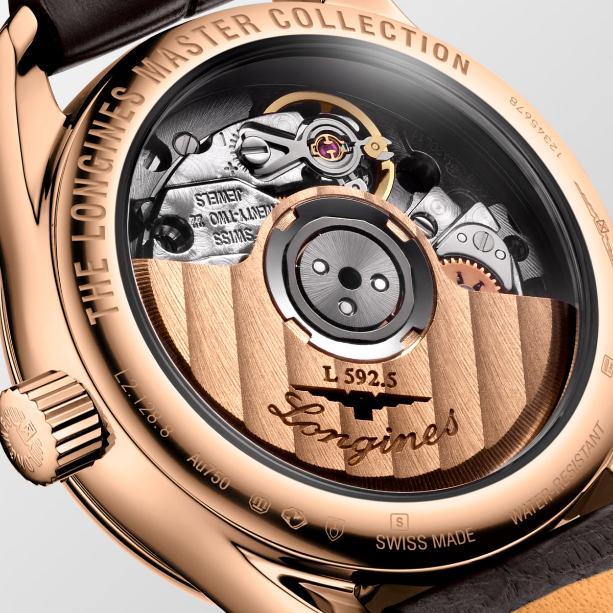 Longines Master Collection White mother-of-pearl dial. Rose gold 18 carats 25.50 mm L21288873 L2.128.8.87.3 back view