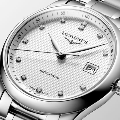 Longines Master Collection Silver "barleycorn" dial. Stainless steel 29.00 mm L22574776 L2.257.4.77.6 detailed view)