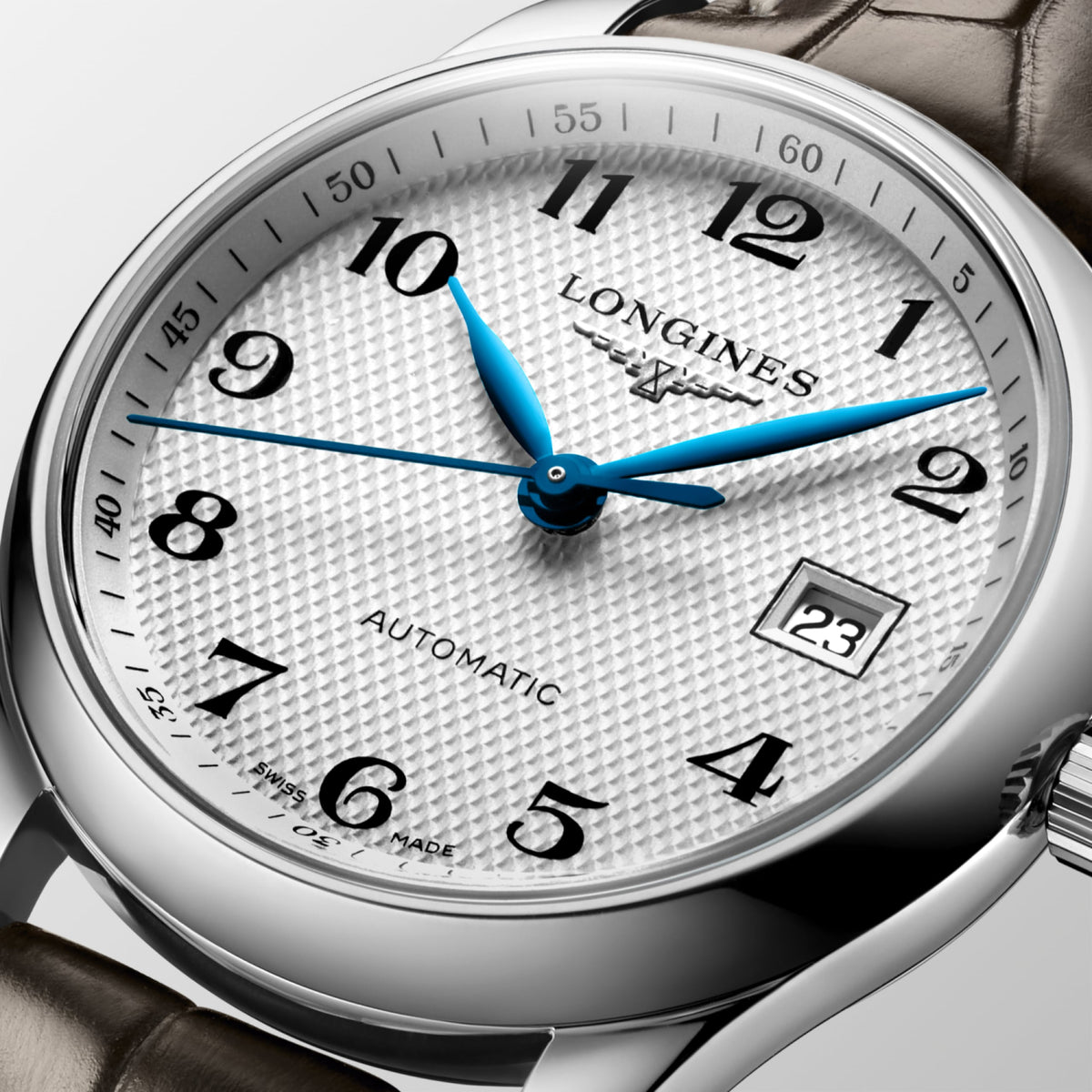 Longines Master Collection Silver "barleycorn" dial. Stainless steel 29.00 mm L22574783 L2.257.4.78.3 detailed view)