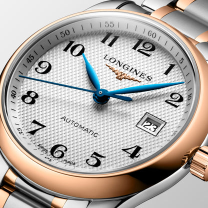 Longines Master Collection Silver "barleycorn" dial. Stainless steel and rose gold 18 carats cap 200 29.00 mm L22575797 L2.257.5.79.7 detailed view)