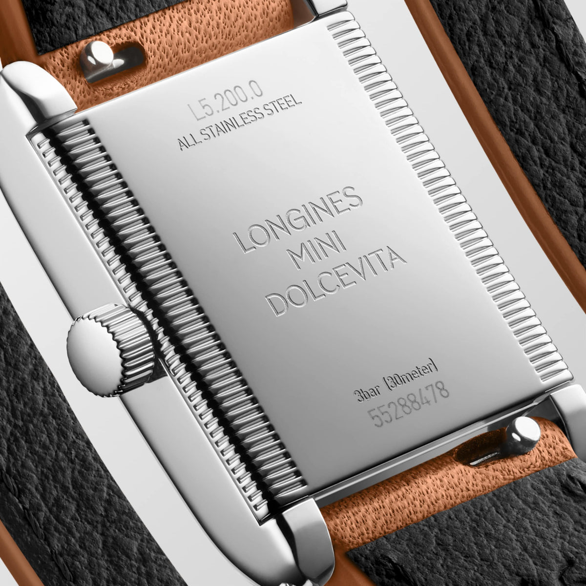 Longines Mini Dolcevita 21.50 X 29.00 mm Silver "flinqué" Stainless steel L52000710 L5.200.0.71.0 back view
