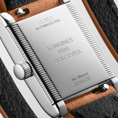 Longines Mini Dolcevita 21.50 X 29.00 mm Silver "flinqué" Stainless steel L52000710 L5.200.0.71.0 back view